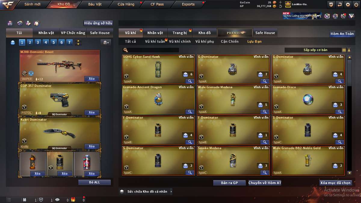 shop acc cf uy tin gia re